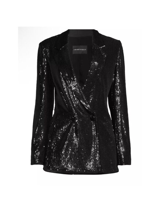 Emporio Armani Jackets & Blazers - Women's Emporio Armani Blazer Size 46 Black Sequin Was $895